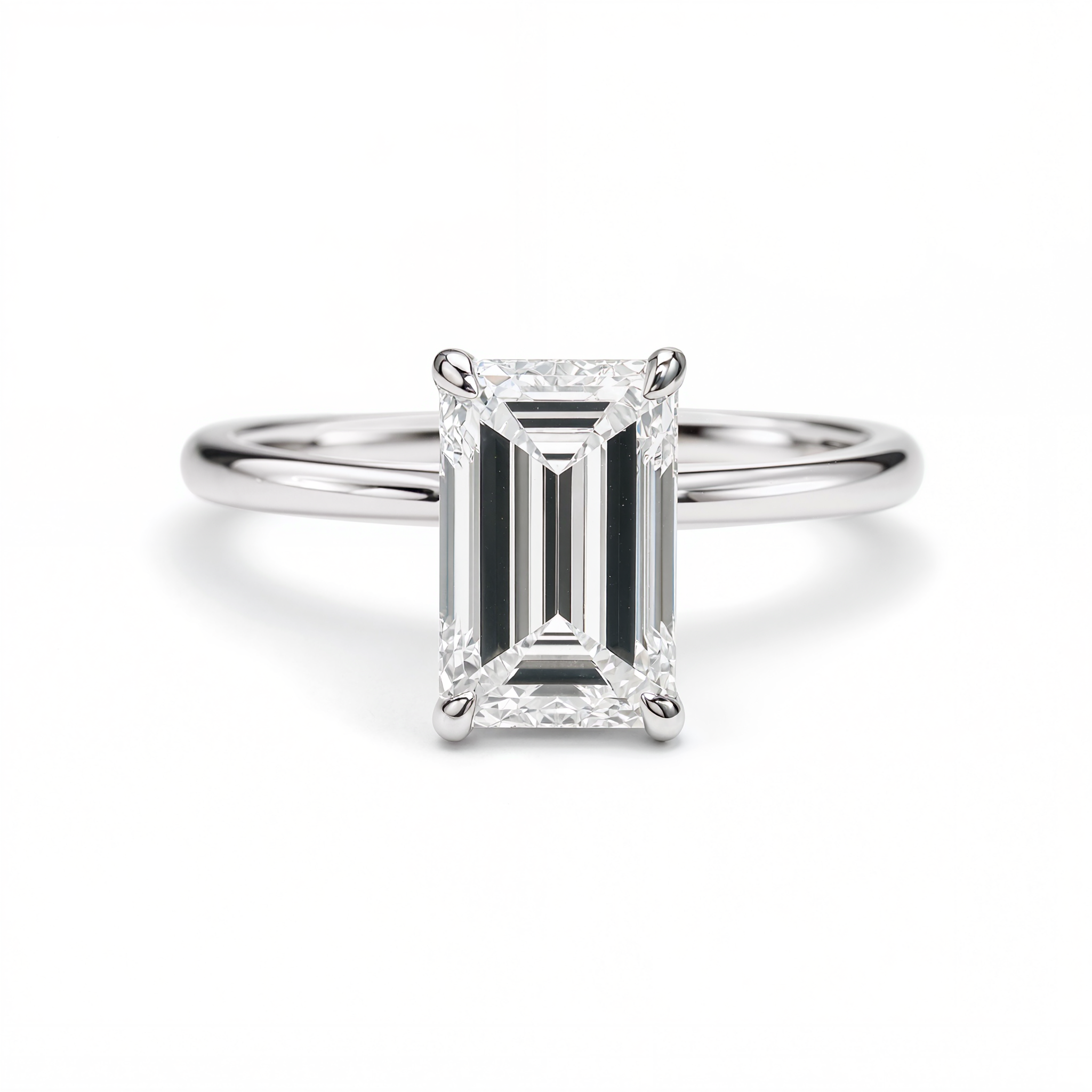 EMERALD CUT DIAMOND WITH HIDDEN PAVE RING ( 2.02 CT)