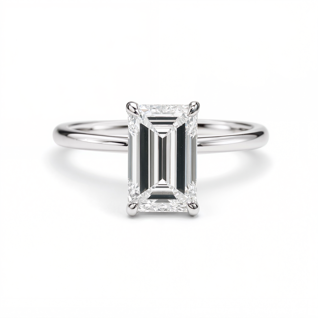 EMERALD CUT DIAMOND WITH HIDDEN PAVE RING ( 2.02 CT)