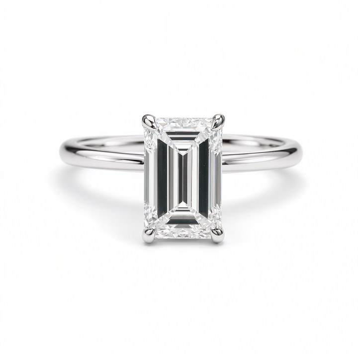 EMERALD CUT DIAMOND WITH HIDDEN PAVE RING ( 2.02 CT)
