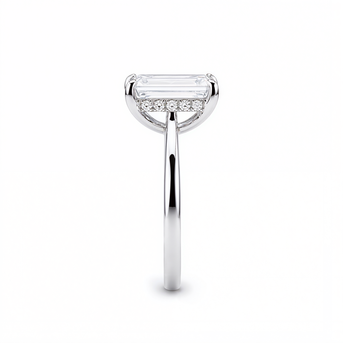 EMERALD CUT DIAMOND WITH HIDDEN PAVE RING ( 2.02 CT)