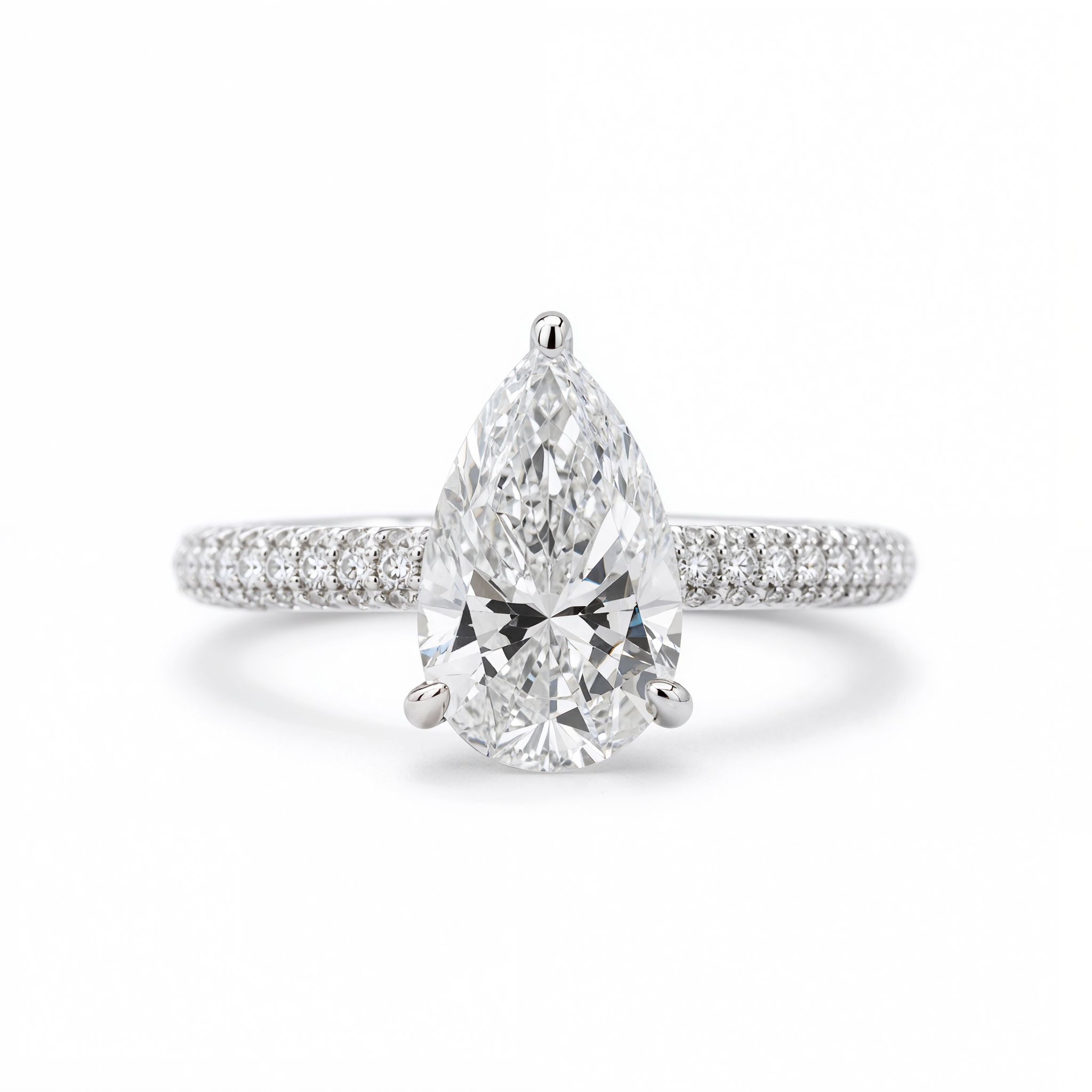 PEAR DIAMOND WITH HIDDEN PAVE RING ( 2.51 CT )