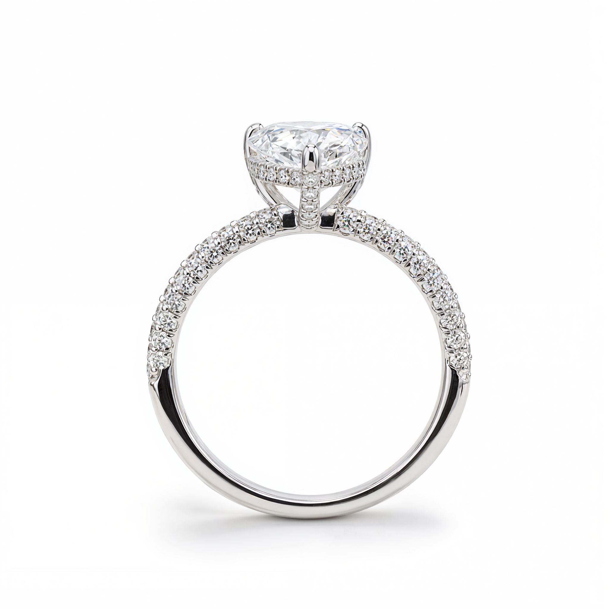 PEAR DIAMOND WITH HIDDEN PAVE RING ( 2.51 CT )