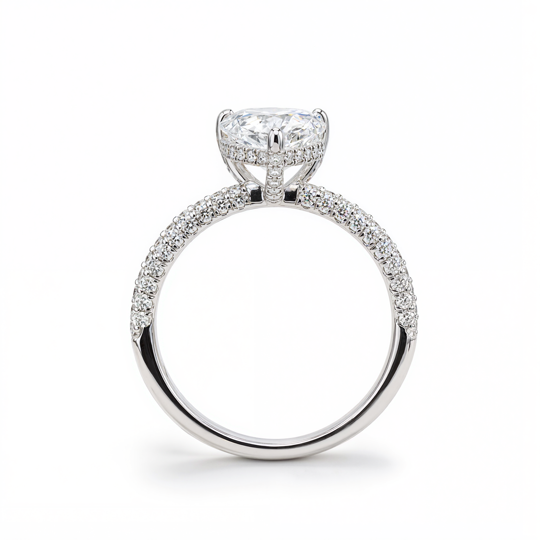 PEAR DIAMOND WITH HIDDEN PAVE RING ( 2.51 CT )