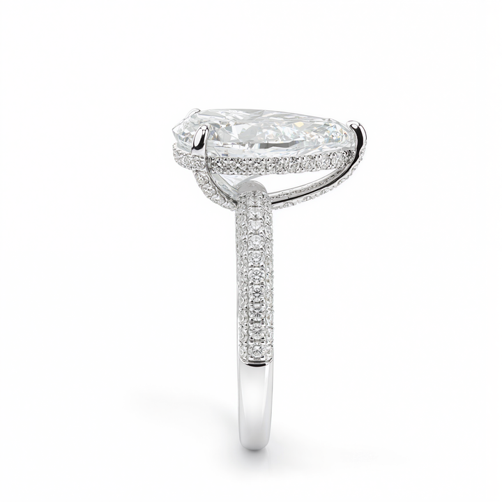 PEAR DIAMOND WITH HIDDEN PAVE RING ( 2.51 CT )