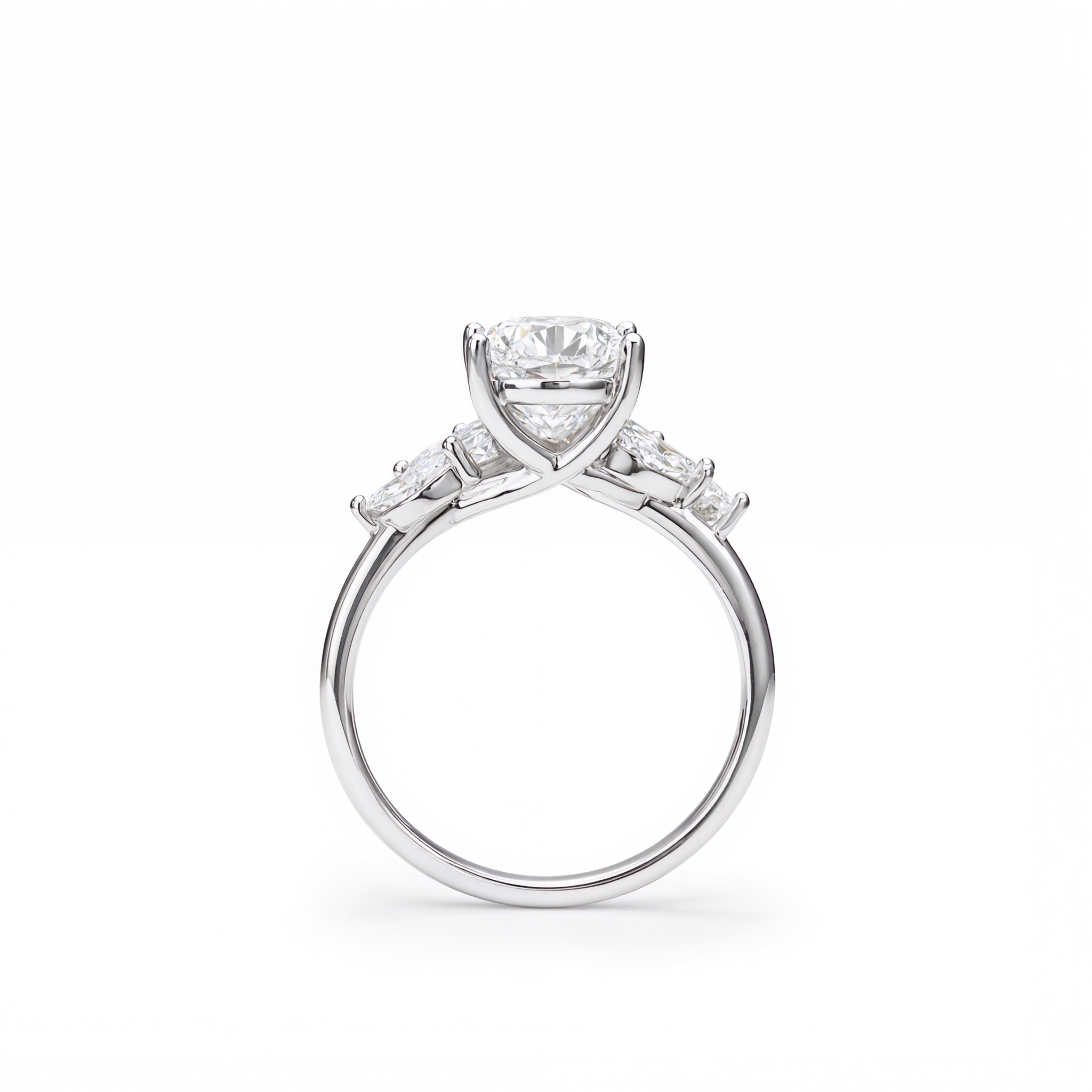 OVAL DIAMOND WITH HIDDEN PAVE RING ( 3.01 CT)