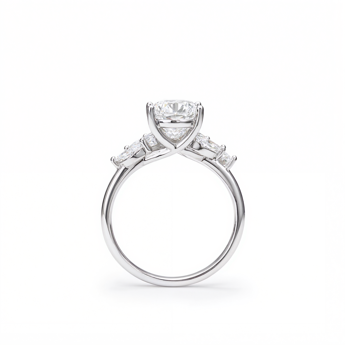 OVAL DIAMOND WITH HIDDEN PAVE RING ( 3.01 CT)
