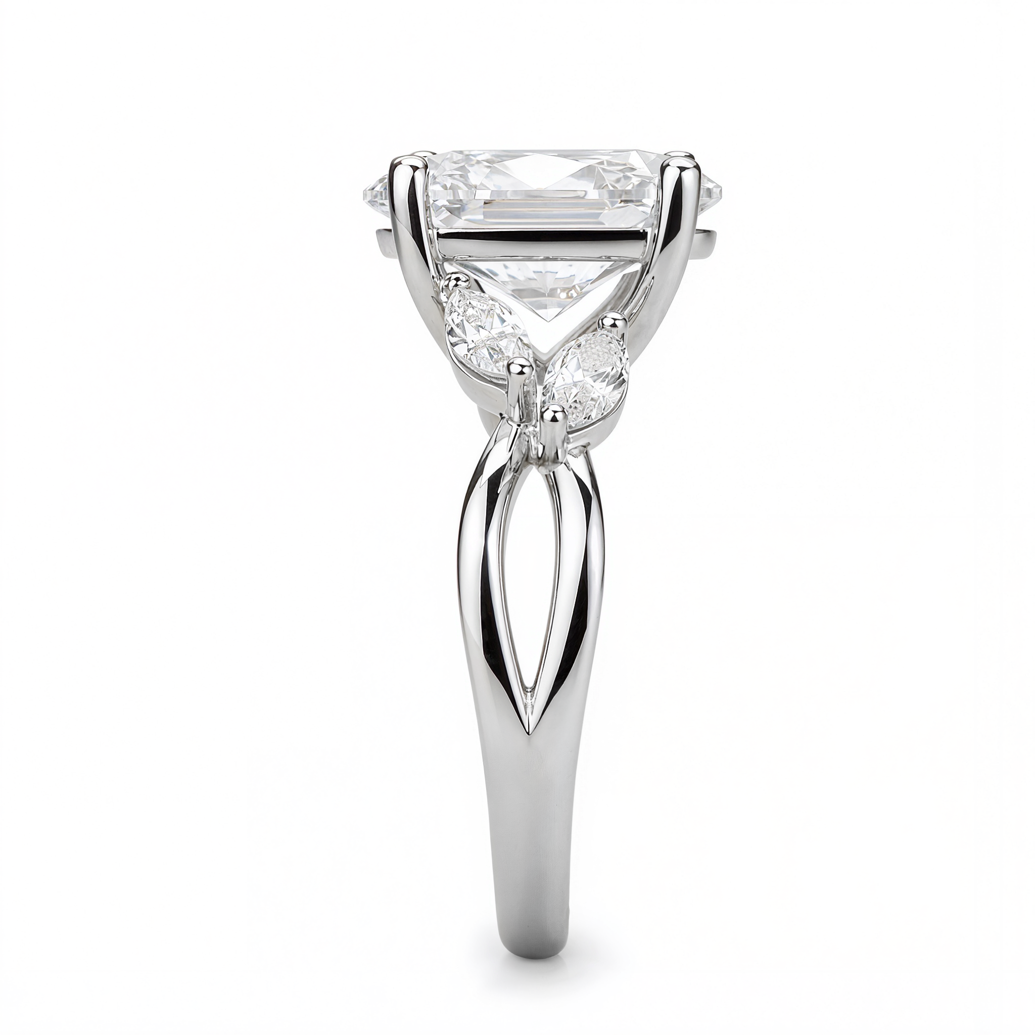 OVAL DIAMOND WITH HIDDEN PAVE RING ( 3.01 CT)