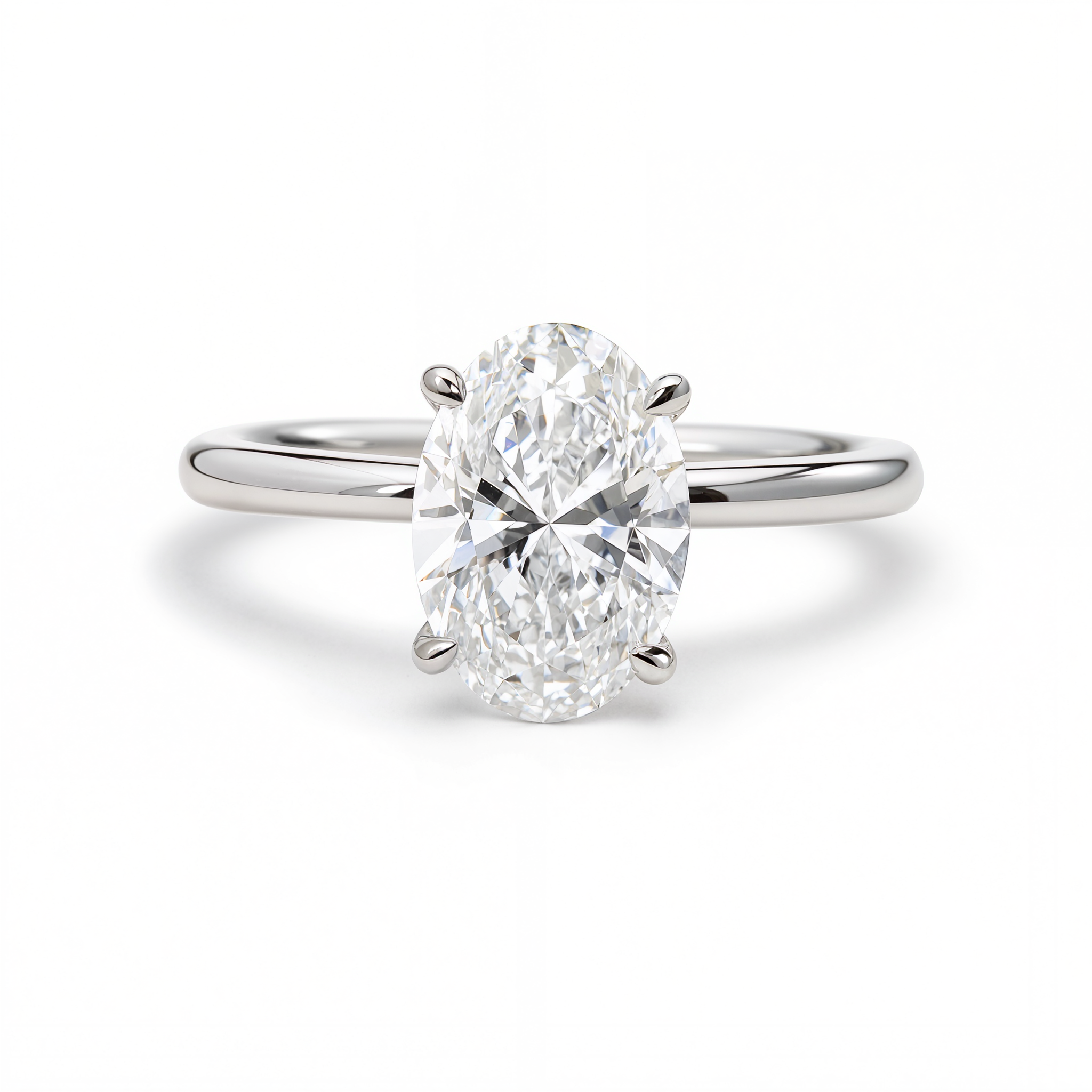 OVAL DIAMOND WITH HIDDEN PAVE RING ( 2.04 CT)