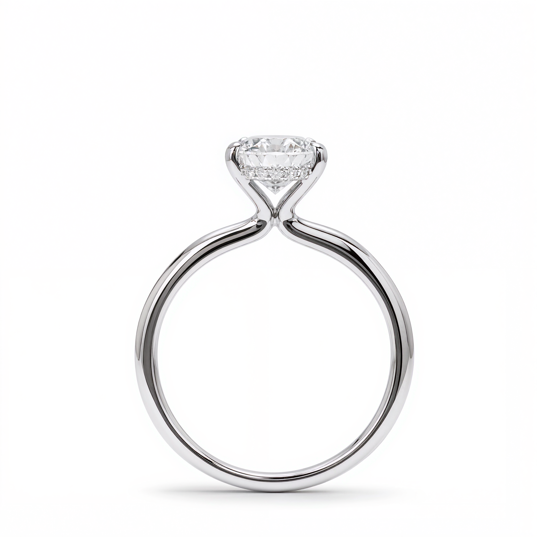 OVAL DIAMOND WITH HIDDEN PAVE RING ( 2.04 CT)