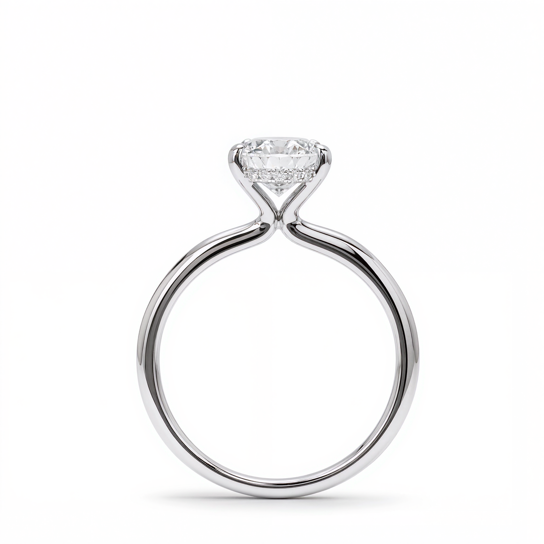 OVAL DIAMOND WITH HIDDEN PAVE RING ( 2.04 CT)