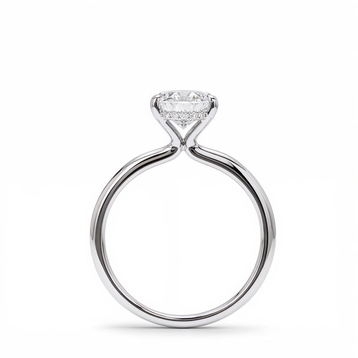 OVAL DIAMOND WITH HIDDEN PAVE RING ( 2.04 CT)