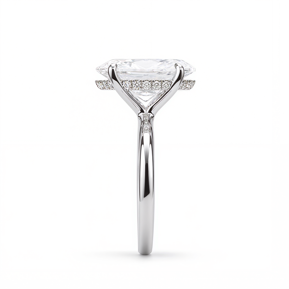 OVAL DIAMOND WITH HIDDEN PAVE RING ( 2.04 CT)