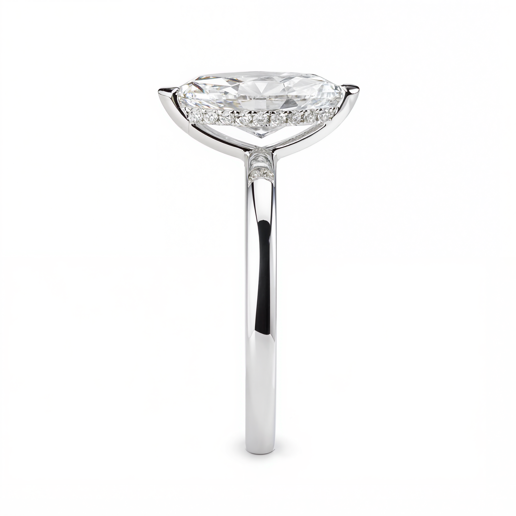 MARQUISE WITH HIDDEN HALO PAVE DIAMOND RING