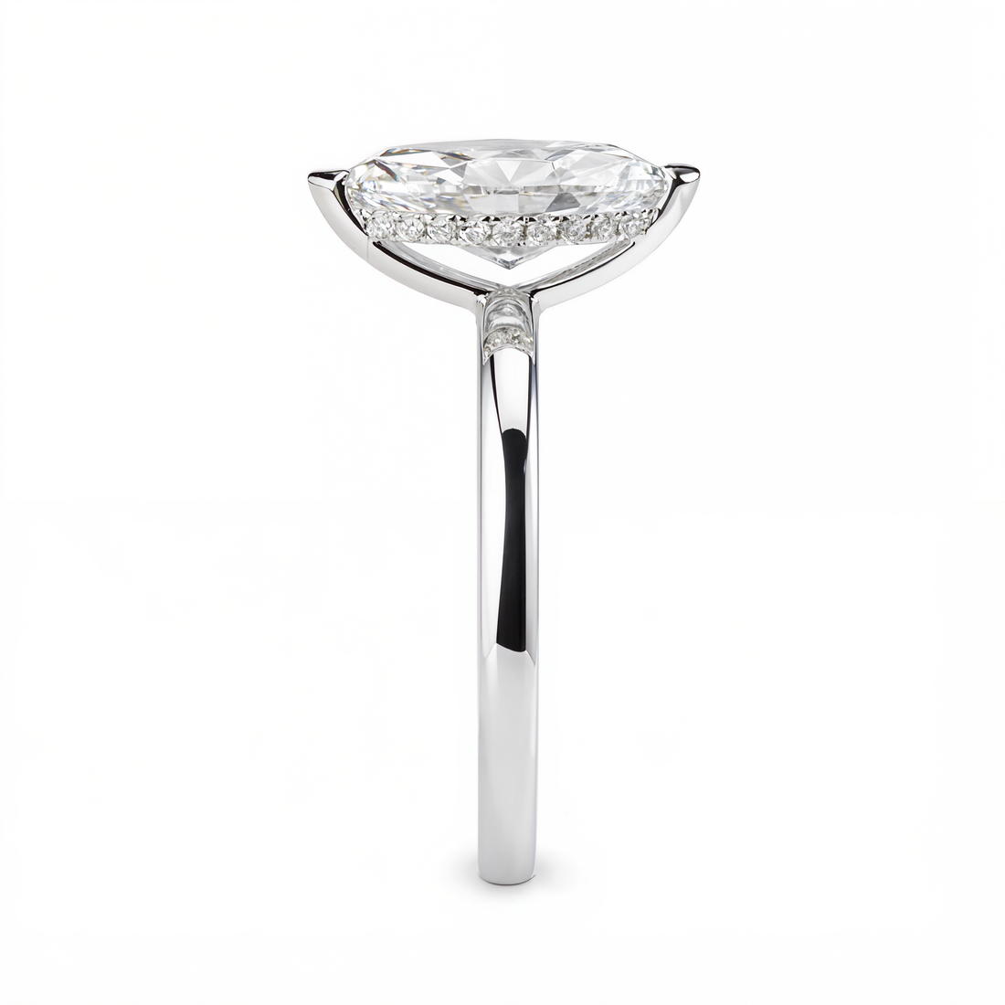 MARQUISE WITH HIDDEN HALO PAVE DIAMOND RING