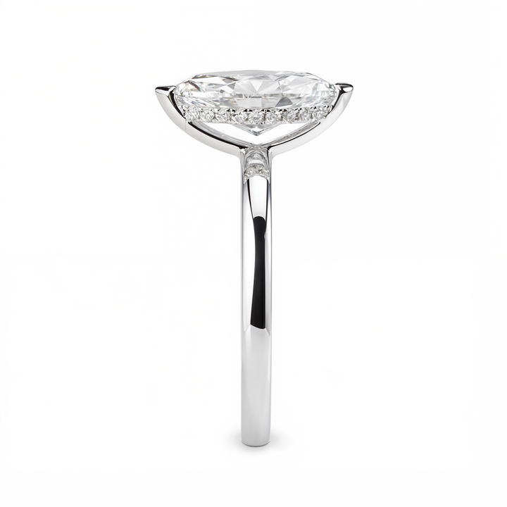 MARQUISE WITH HIDDEN HALO PAVE DIAMOND RING