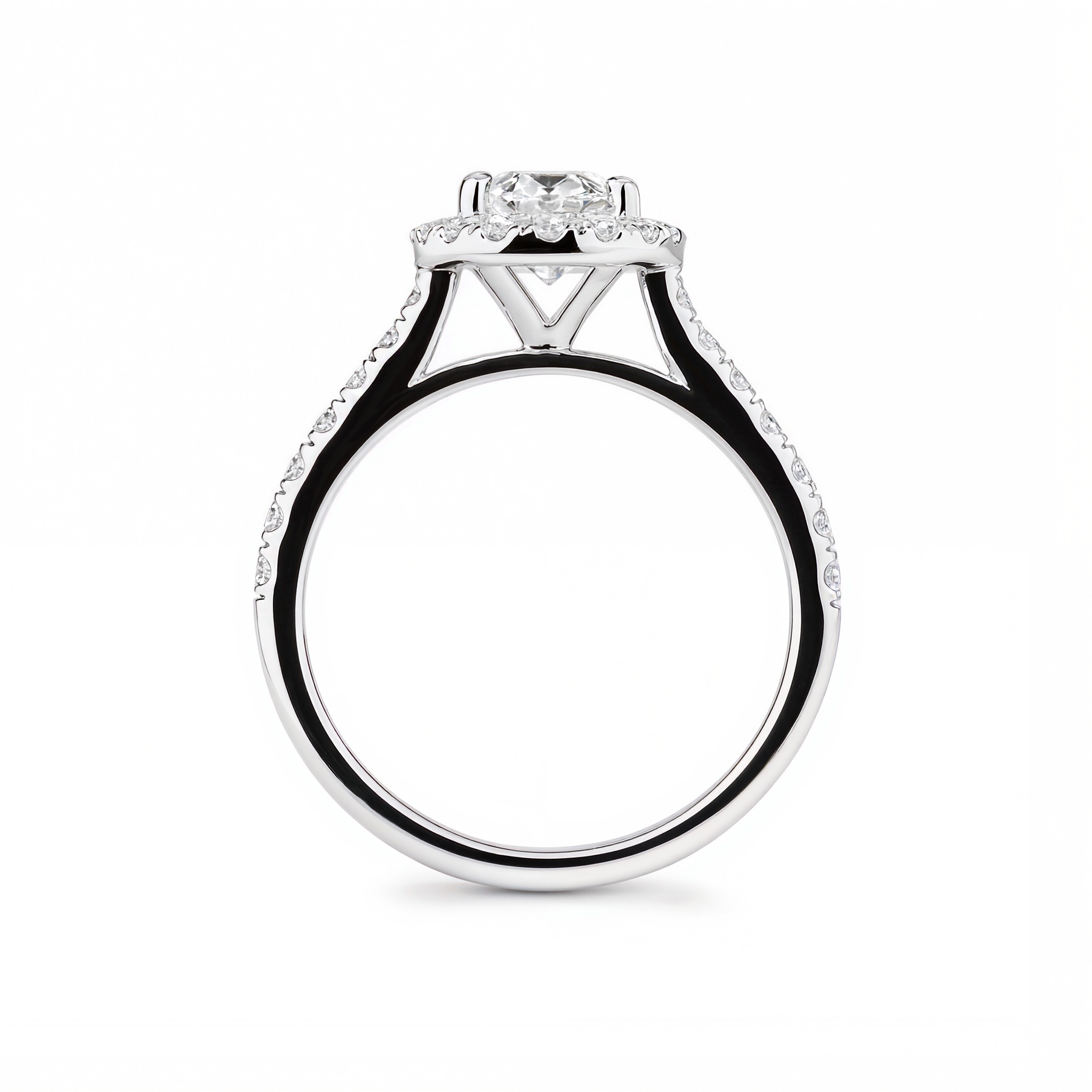 OVAL HALO WITH PAVE DIAMOND RING