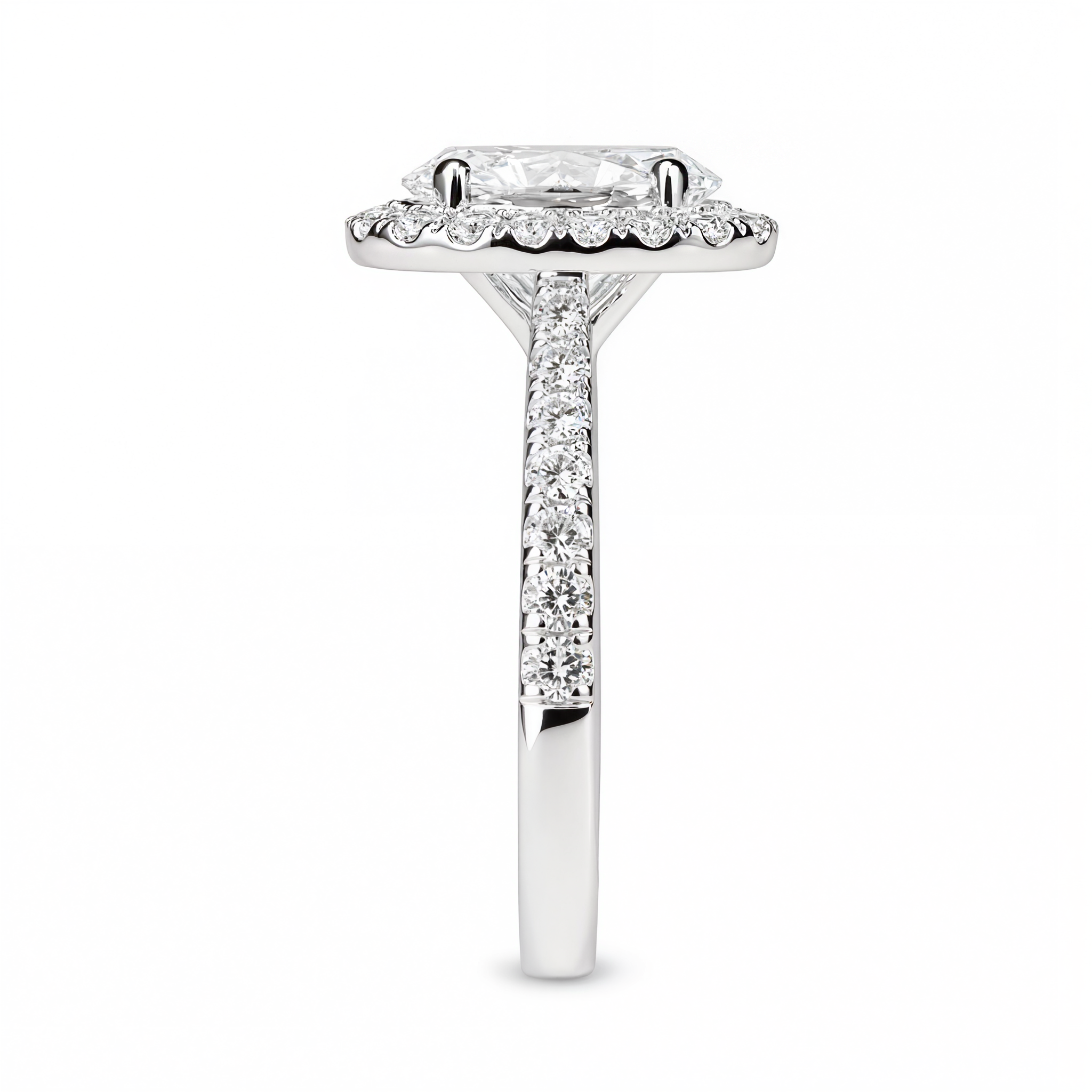 OVAL HALO WITH PAVE DIAMOND RING