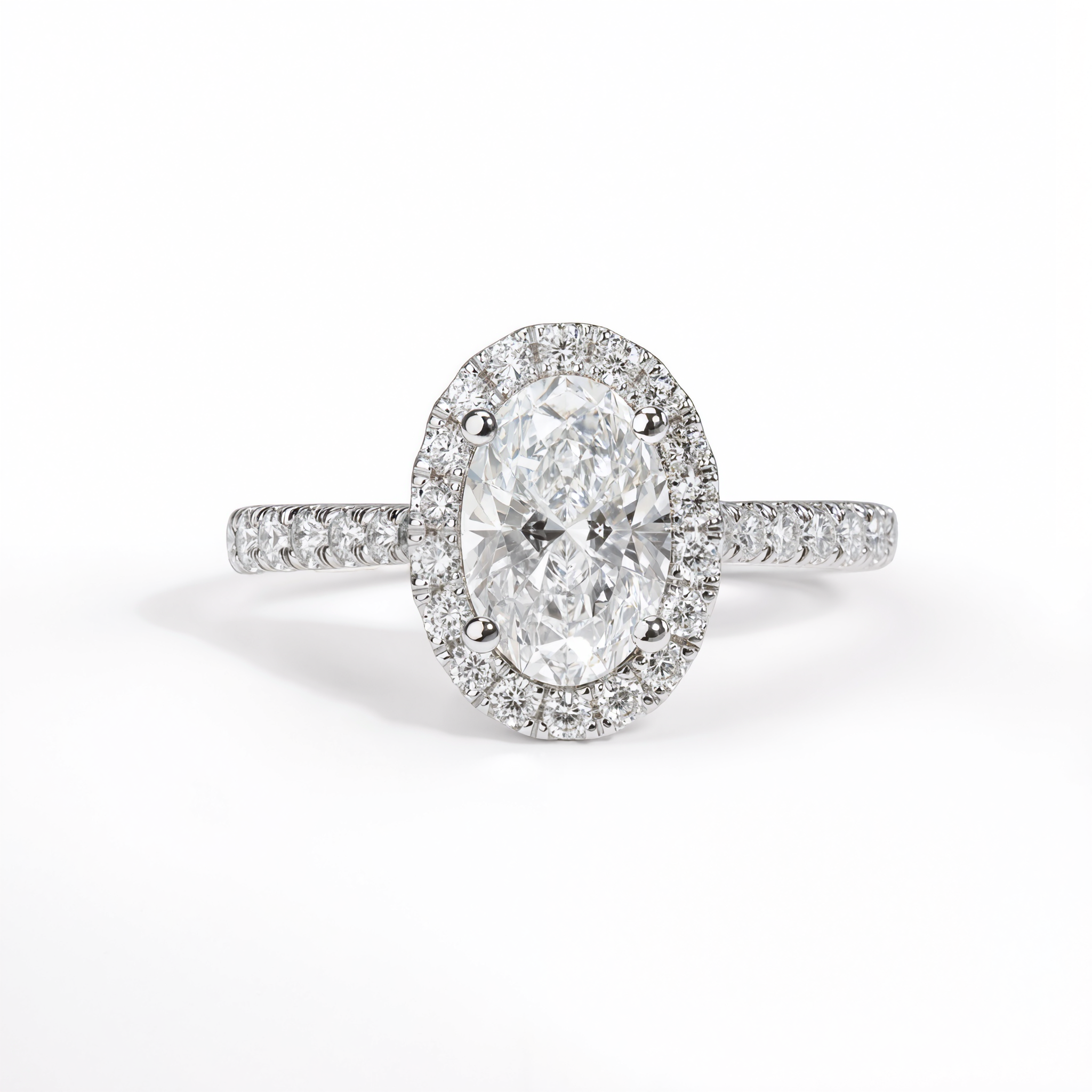 OVAL HALO WITH PAVE DIAMOND RING