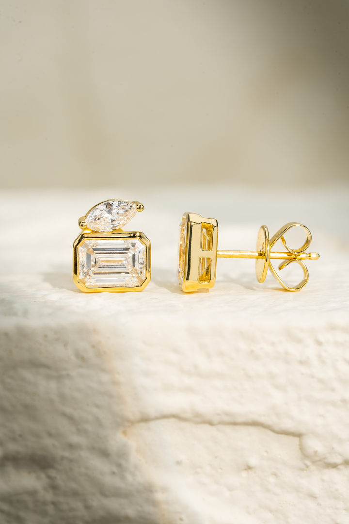 AURA EMERALD DIAMOND EARSTUDS