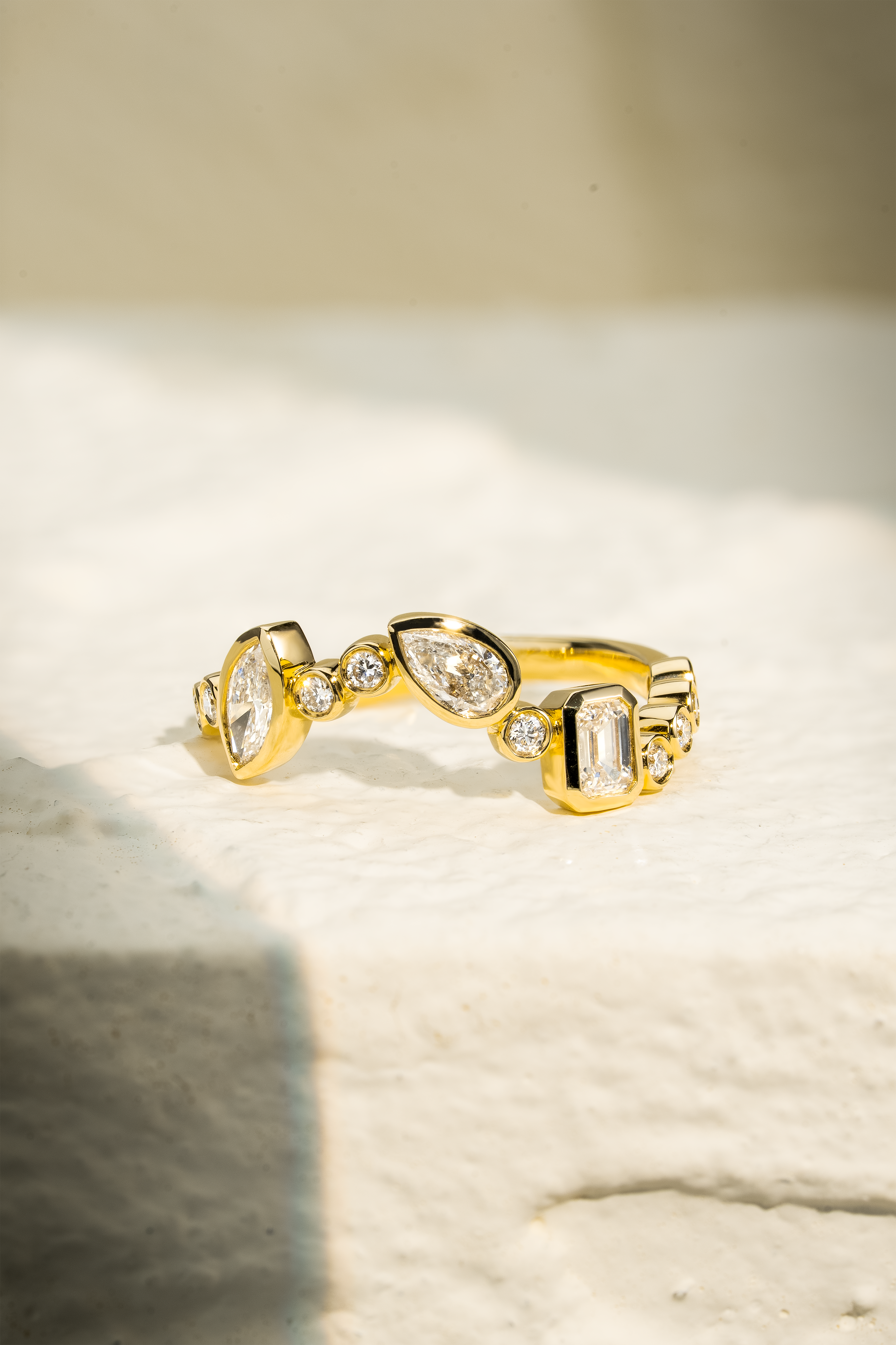 ETERNA FANCY DIAMONDS CURVED RING