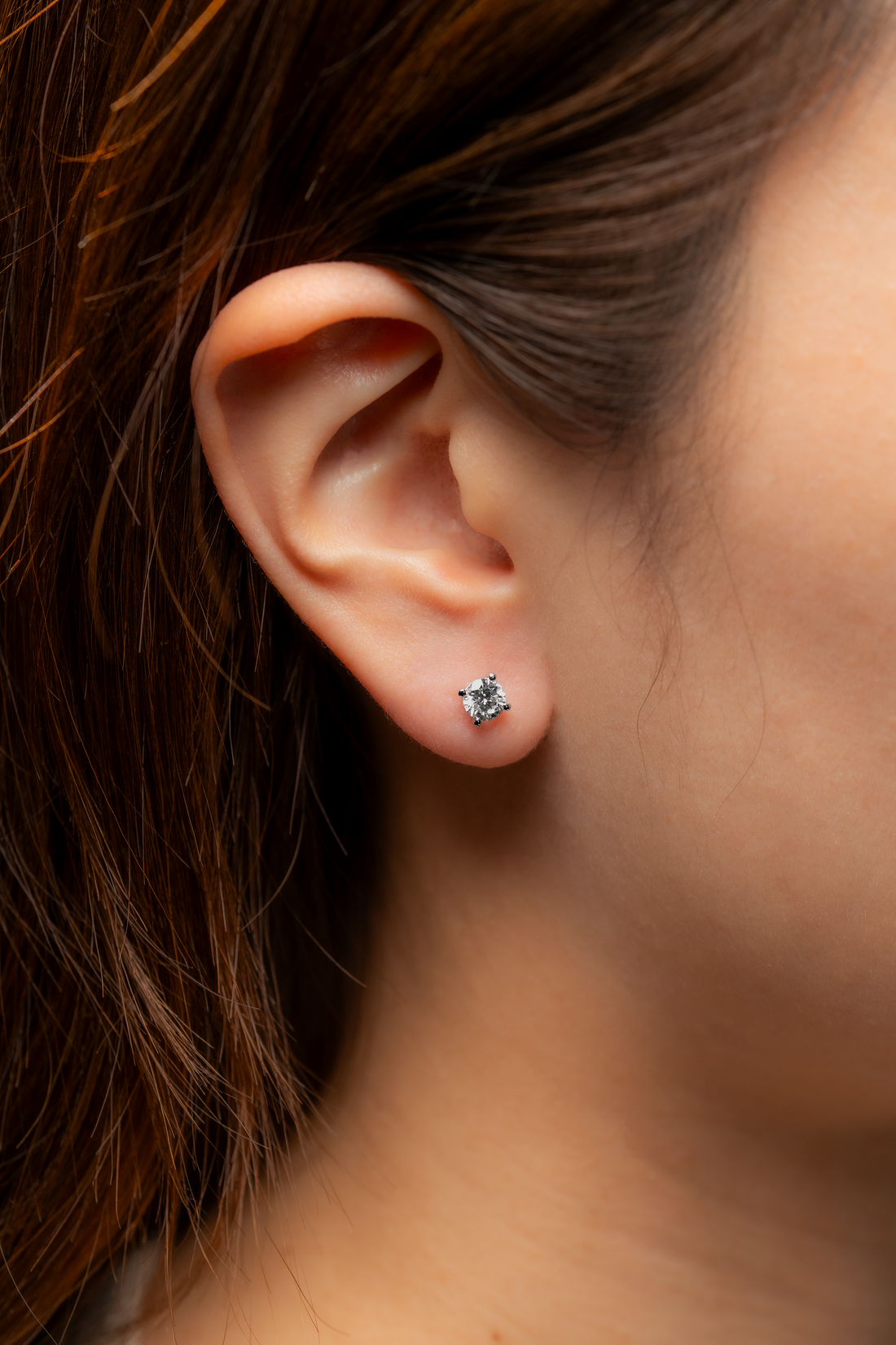 ROUND DIAMOND PLATINUM EAR STUDS - ( 1.02CT)