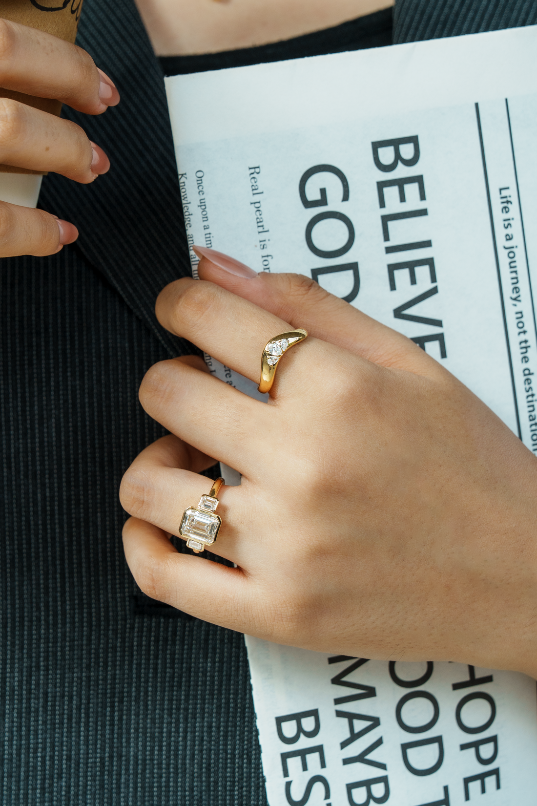 VIRELLE DIAMONDS RING - TRI PEAR