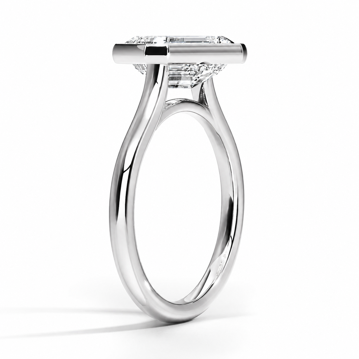 EMERALD CUT DIAMOND EAST WEST SOLITAIRE RING