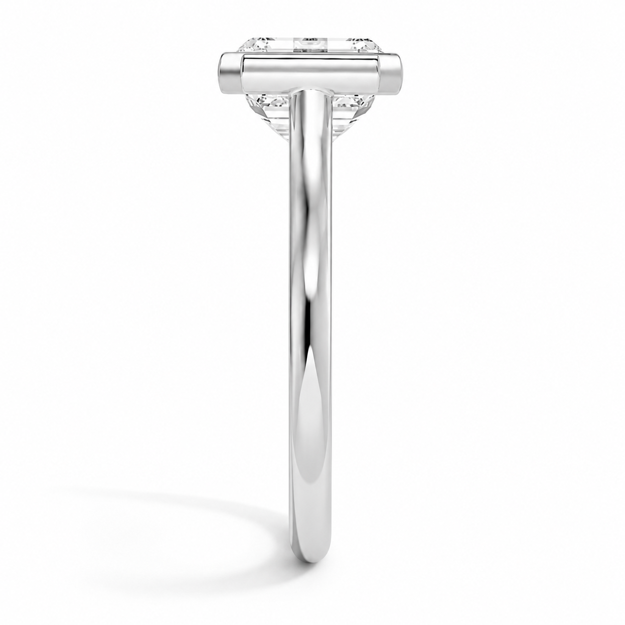 EMERALD CUT DIAMOND EAST WEST SOLITAIRE RING