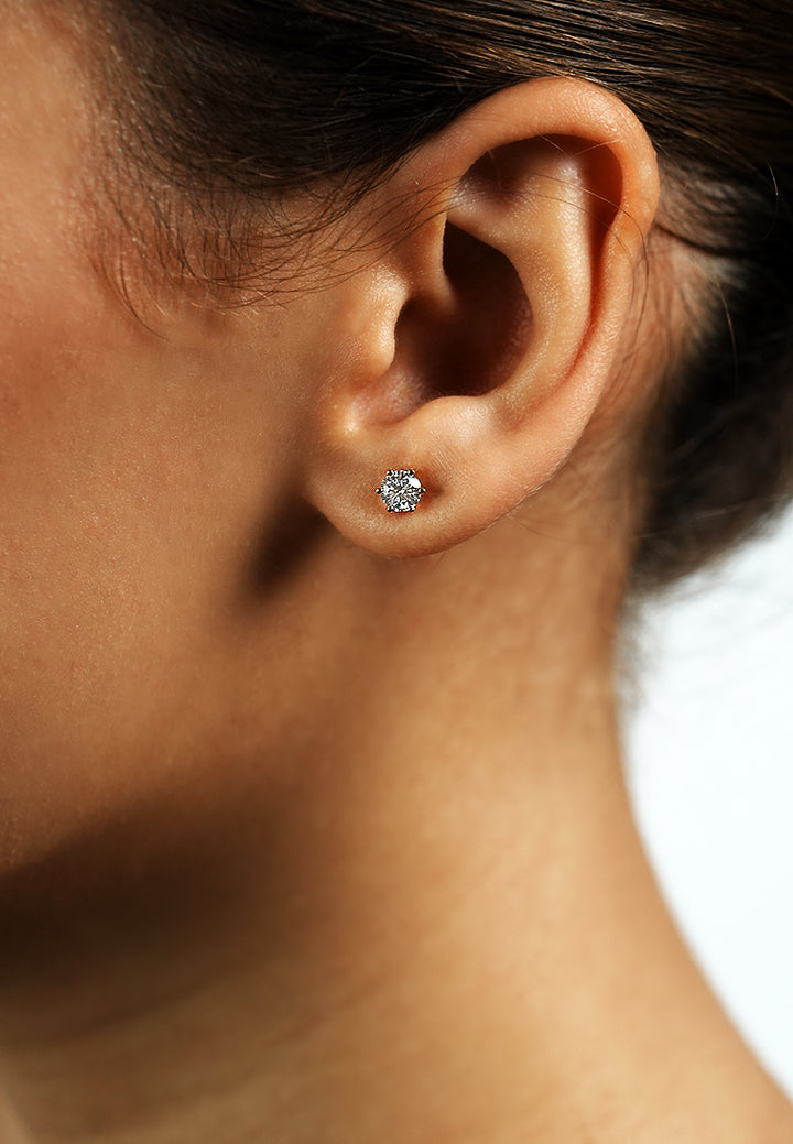 Round Diamond Stud Earring - 0.35ct in Yellow Gold