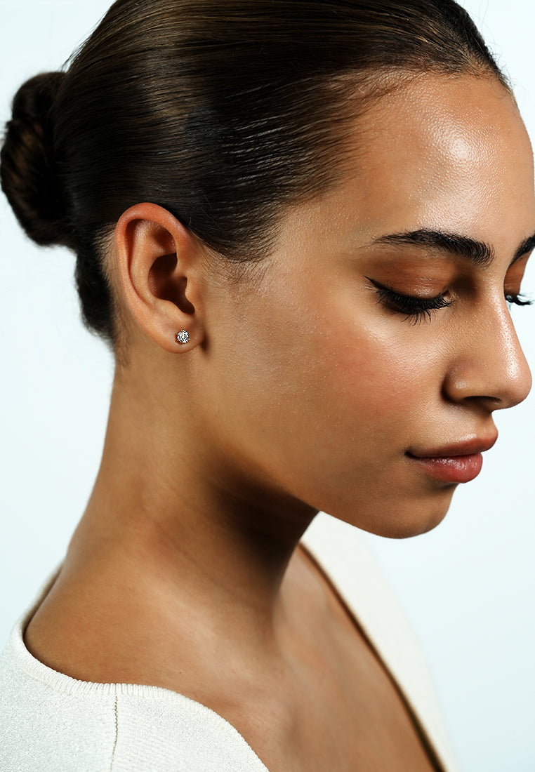 Round Diamond Stud Earring - 0.35ct in Yellow Gold