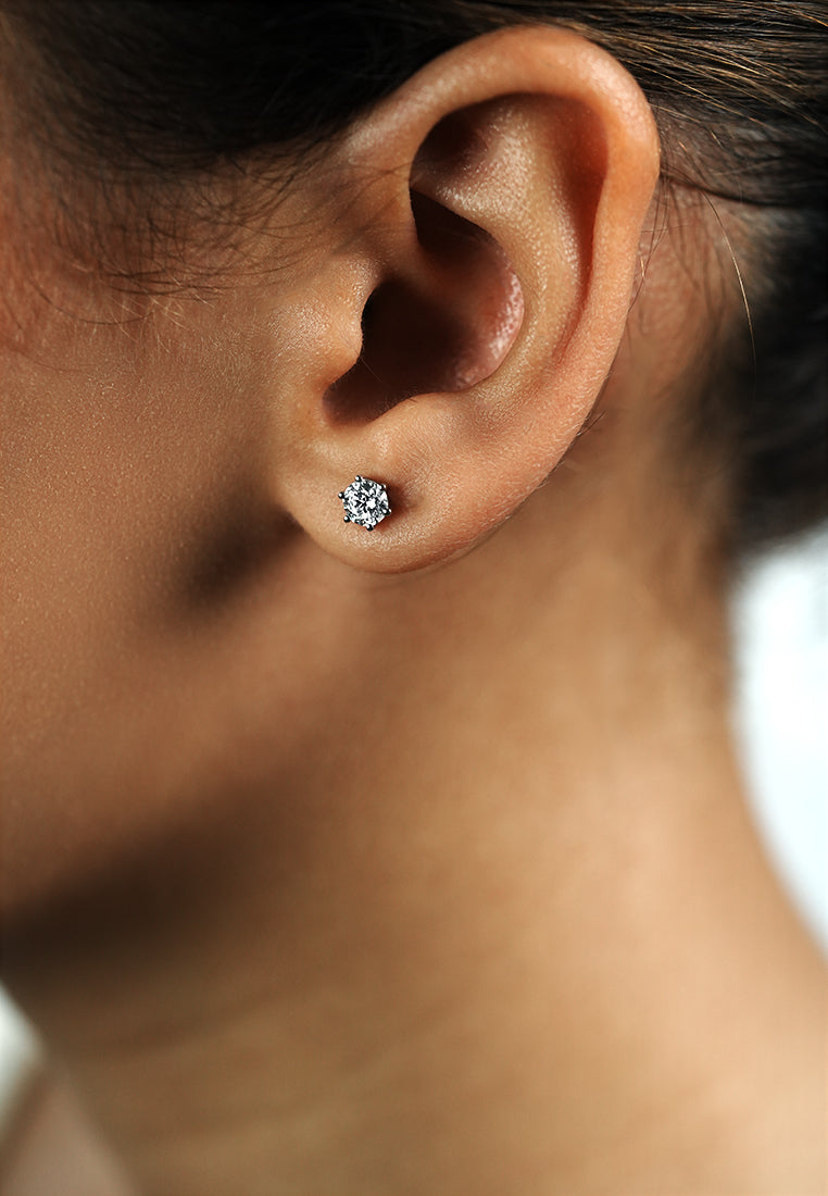 Round Diamond Stud Earring - 0.4ct in White Gold