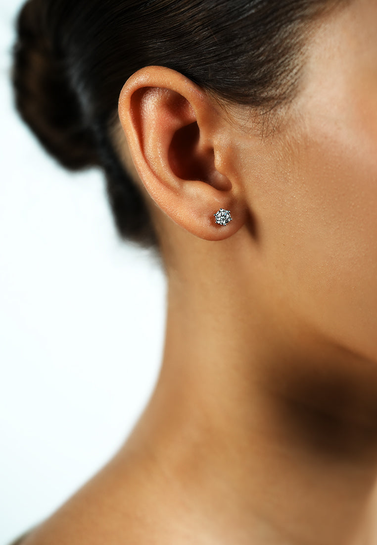Round Diamond Stud Earring - 0.4ct in White Gold