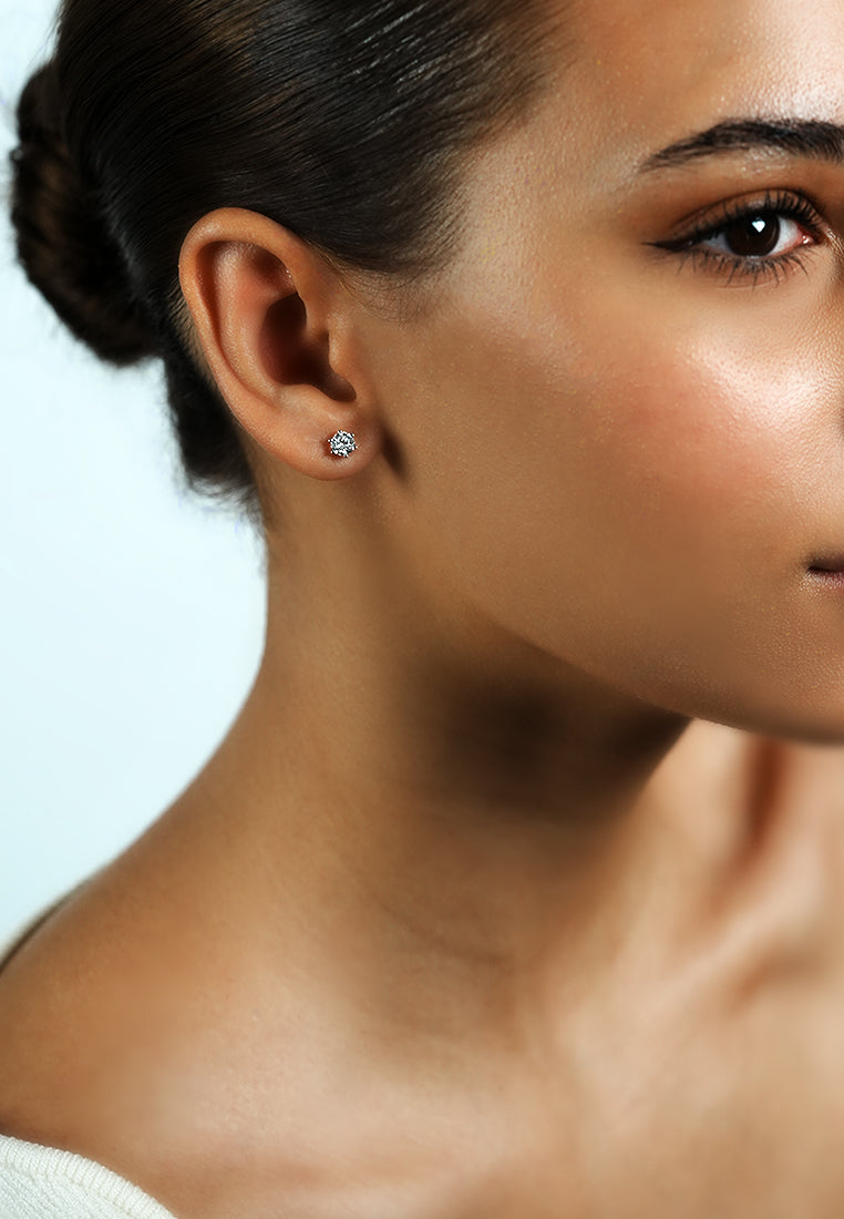 Round Diamond Stud Earring - 0.4ct in White Gold