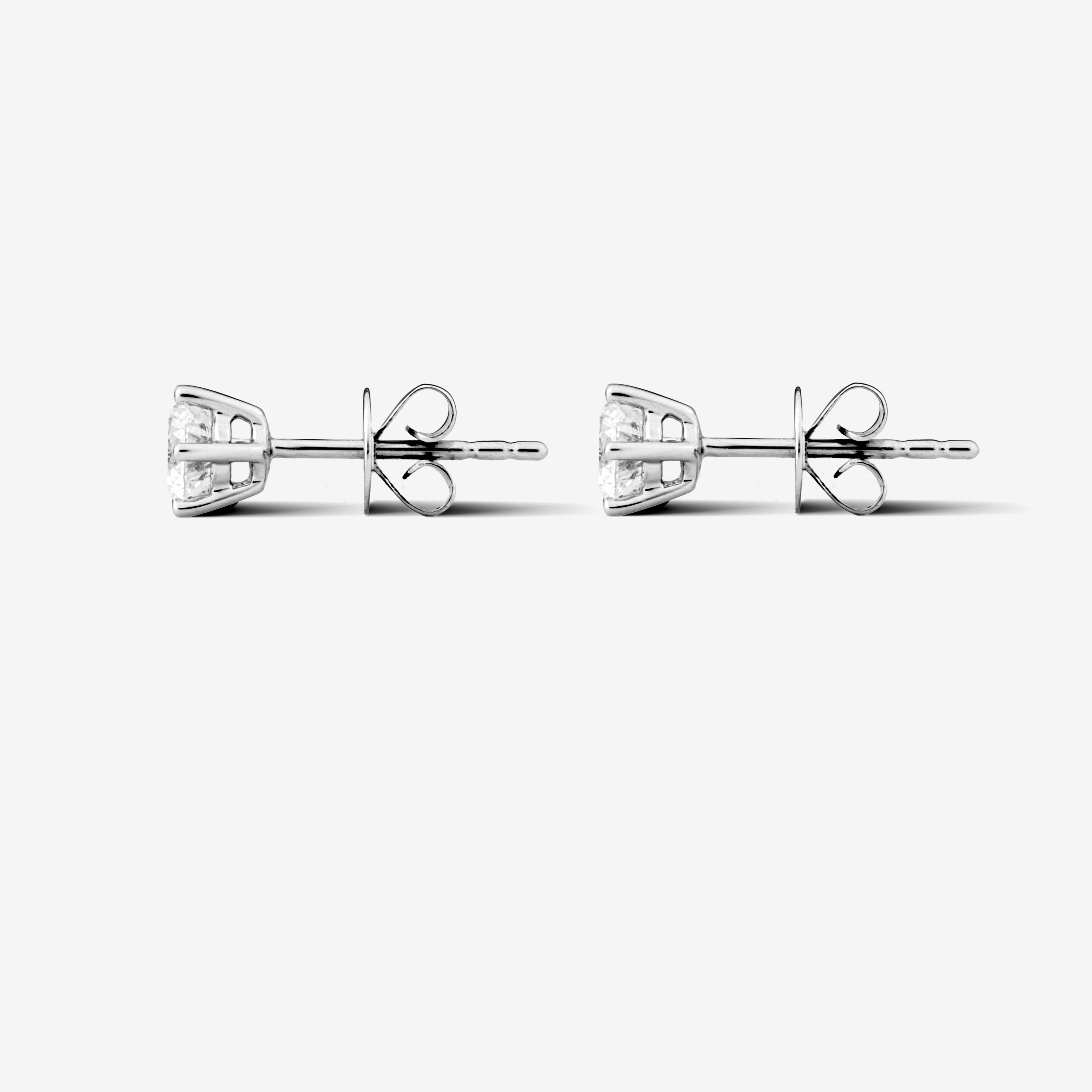 Round Diamond Stud Earring - 0.4ct in White Gold