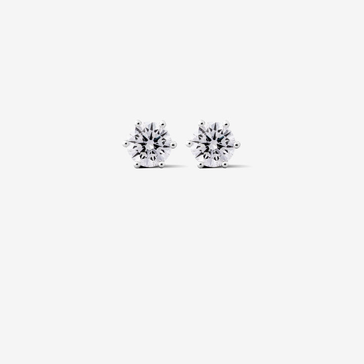Round Diamond Stud Earring – 0.6ct in White Gold