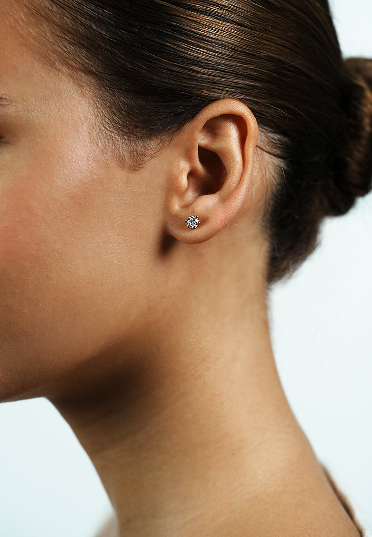 Round Diamond Stud Earring – 0.4ct in Yellow Gold