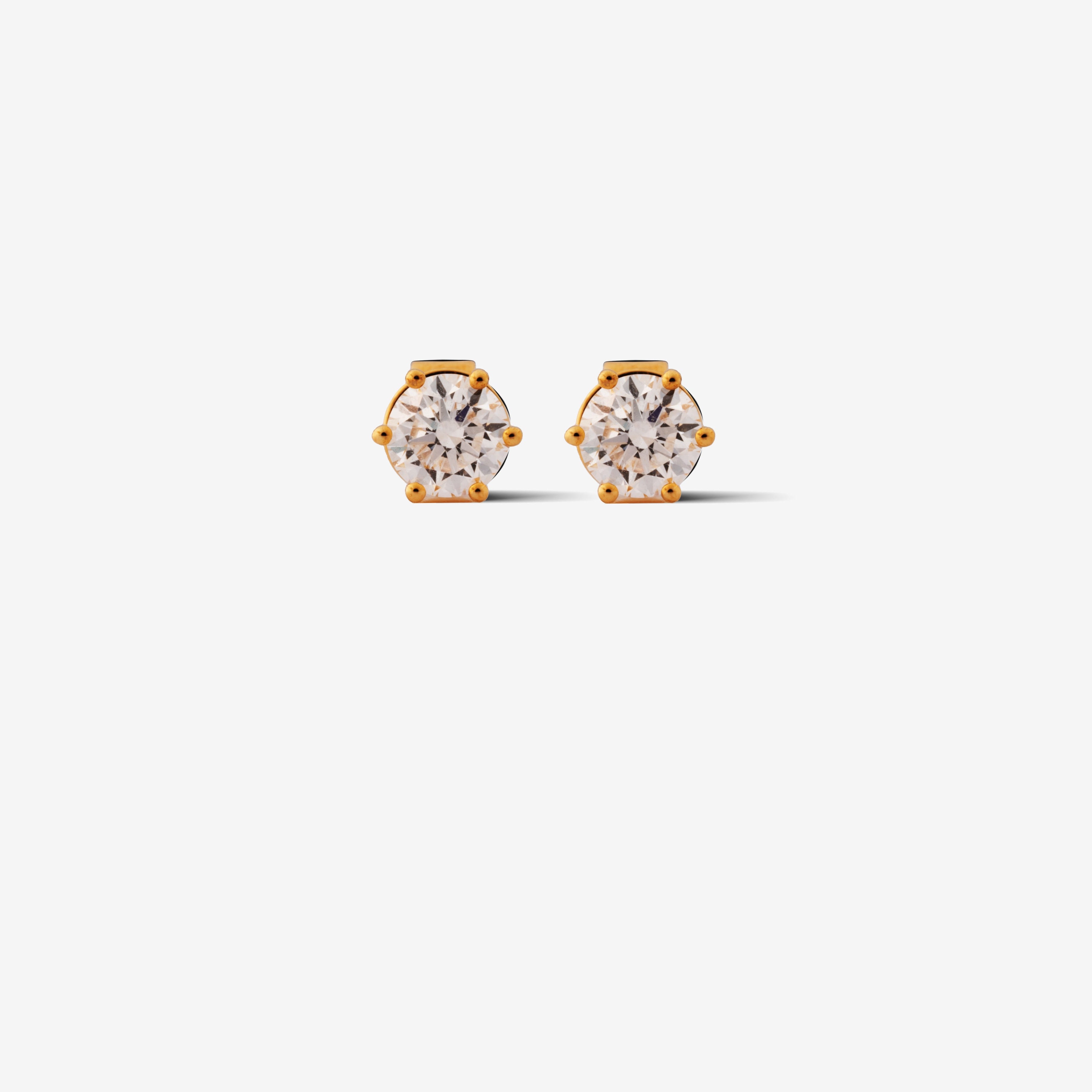 Round Diamond Stud Earring – 0.4ct in Yellow Gold