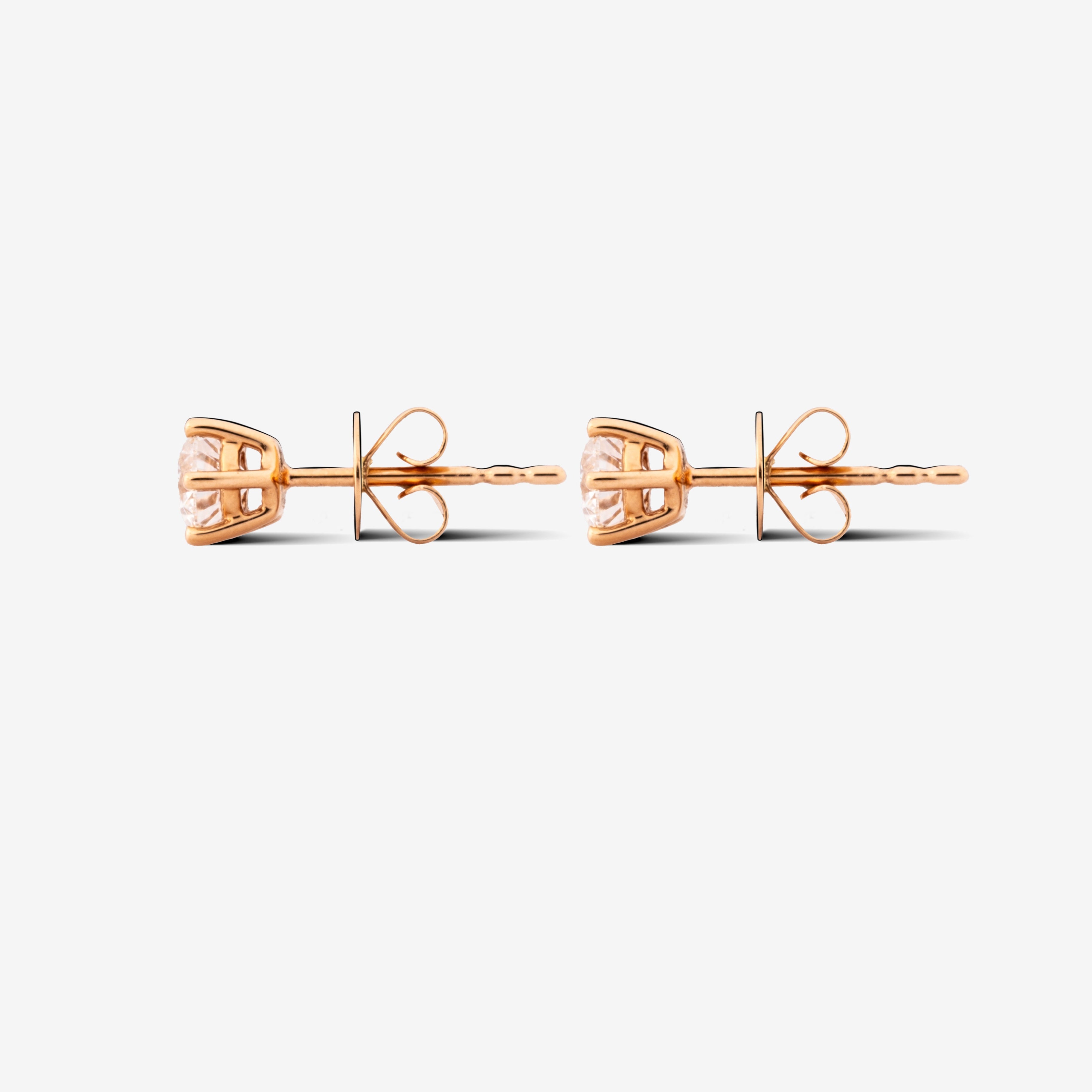 Round Diamond Stud Earring – 0.35ct in Rose Gold