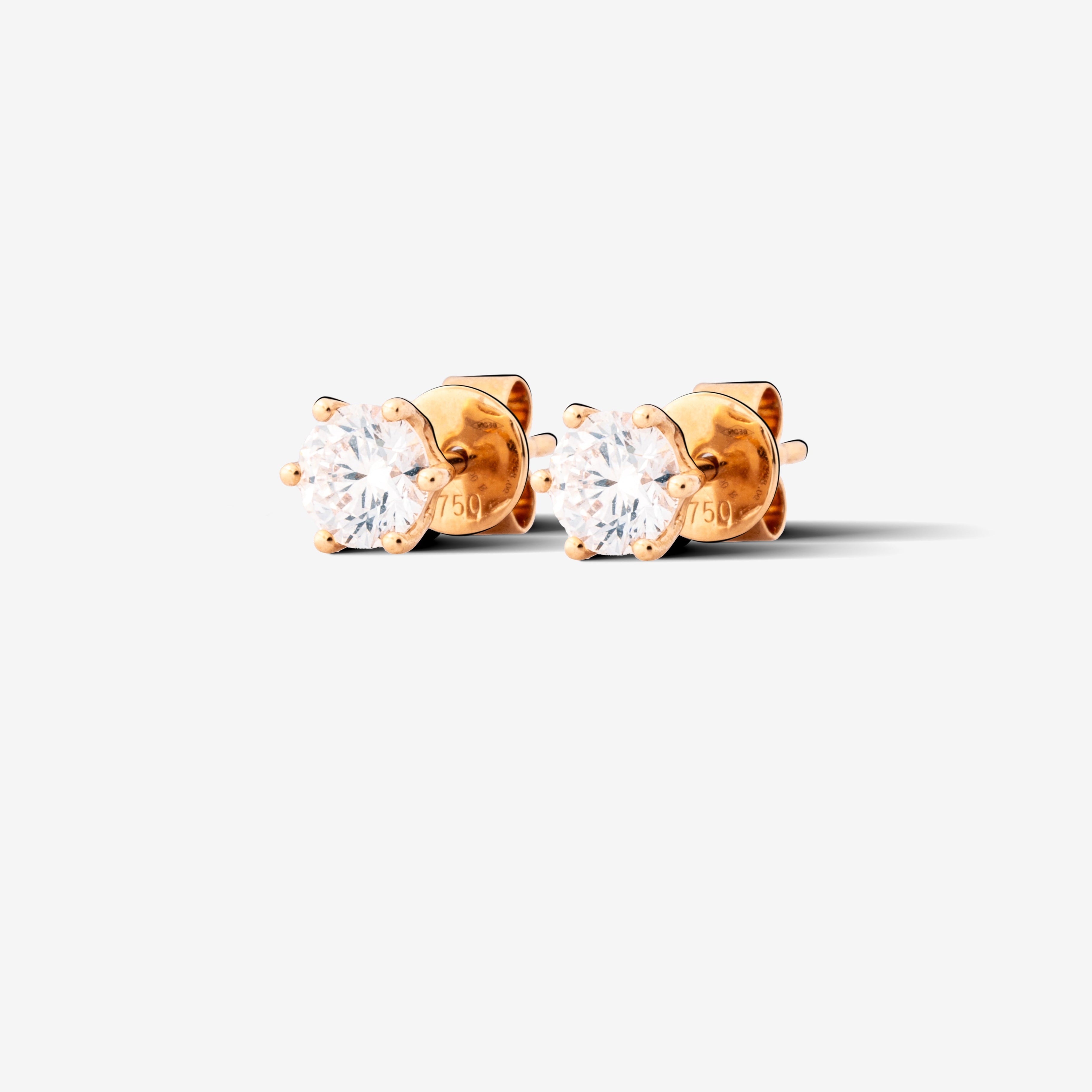 Round Diamond Stud Earring – 0.4ct in Rose Gold