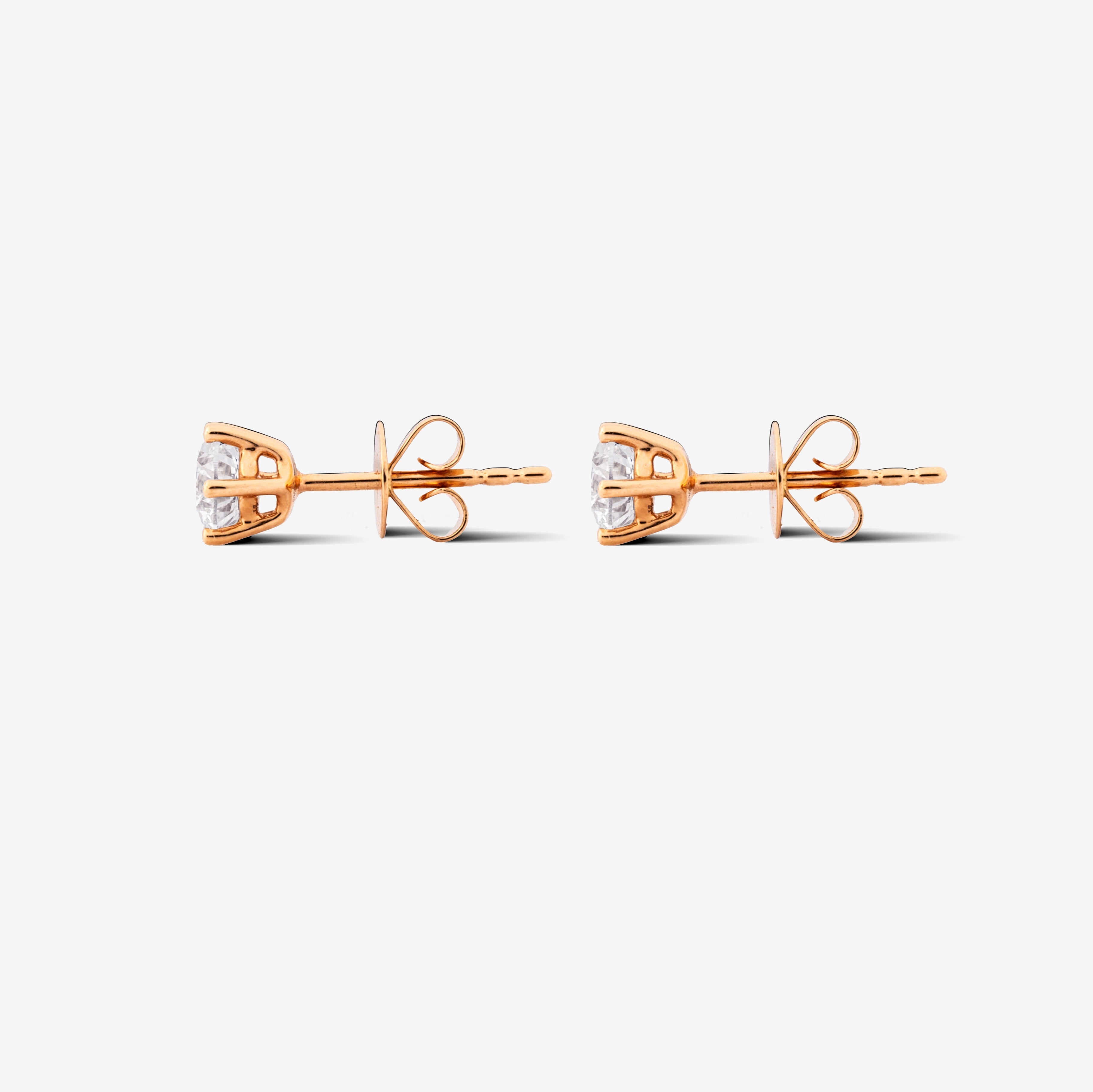 Round Diamond Stud Earring – 0.4ct in Rose Gold