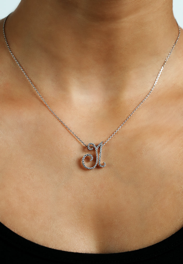 Pavé Initial Pendant – N