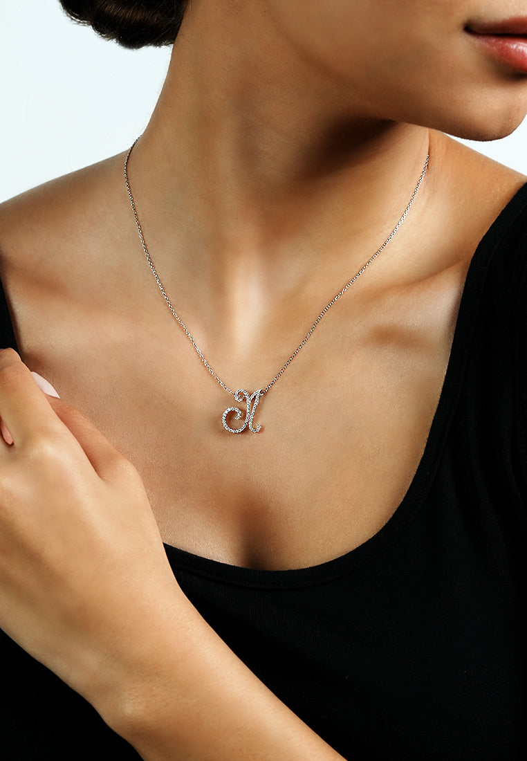 Pavé Initial Pendant – N