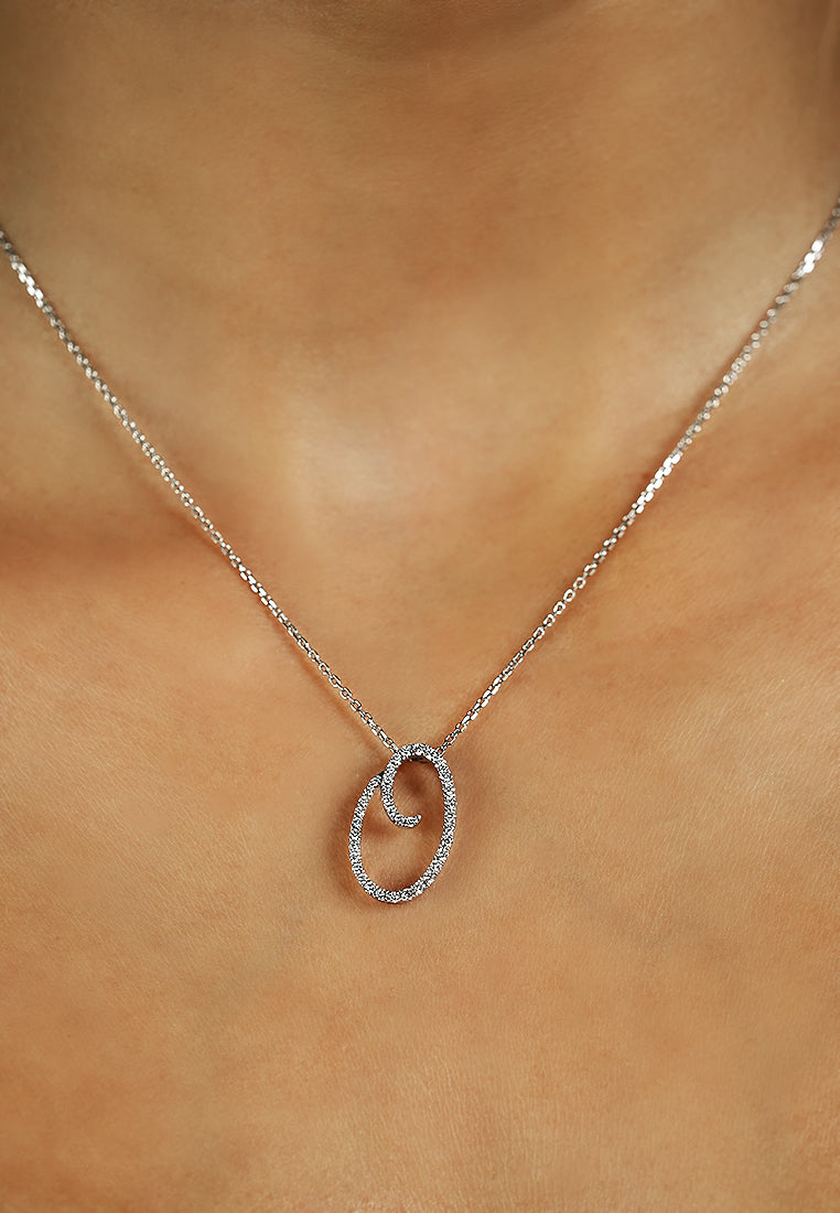 Pavé Initial Pendant – O