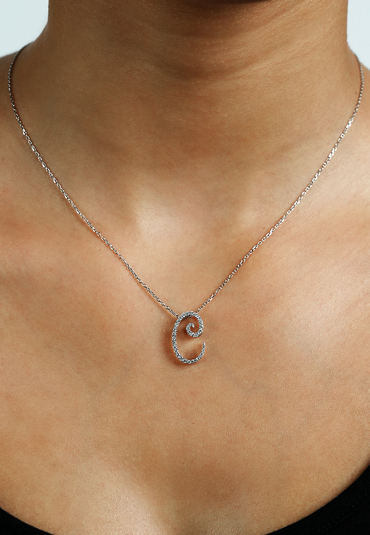 Pavé Initial Pendant – C