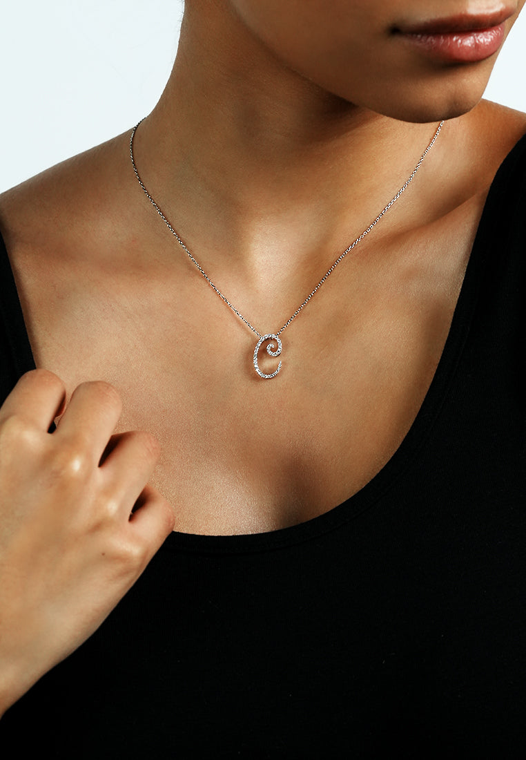Pavé Initial Pendant – C