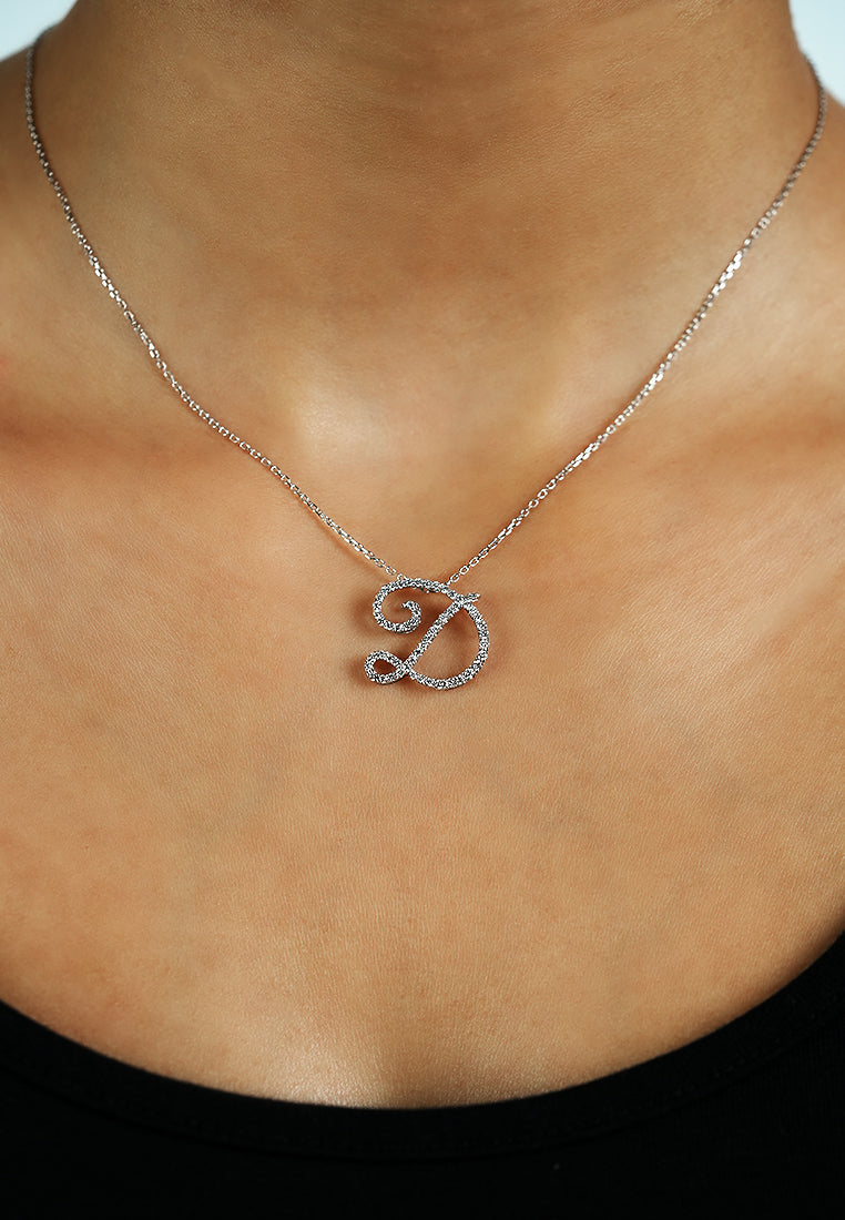 Pavé Initial Pendant – D