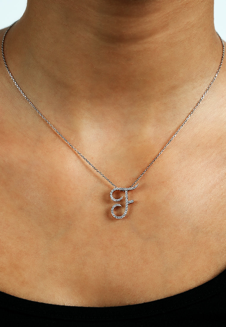 Pavé Initial Pendant – F