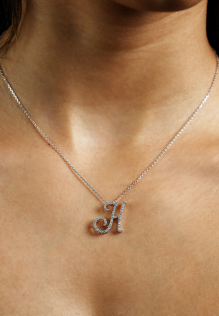 Pavé Initial Pendant – H