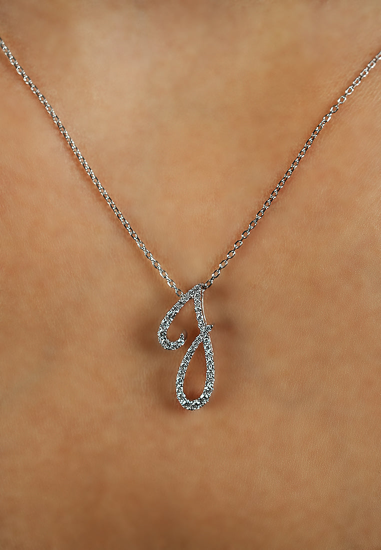 Pavé Initial Pendant – J