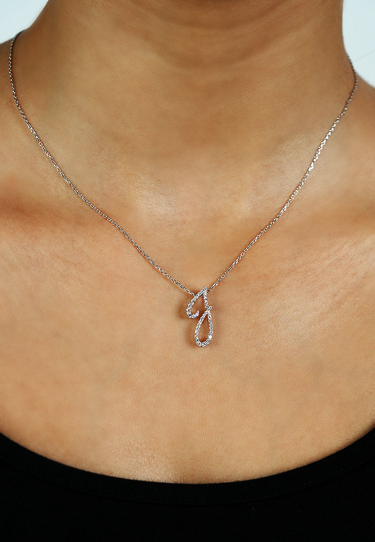 Pavé Initial Pendant – J